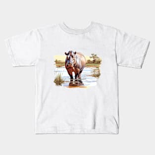 River Hippopotamus Kids T-Shirt